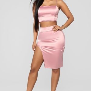 Fashion nova - Easy lovers satin skirt set